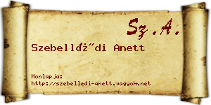 Szebellédi Anett névjegykártya